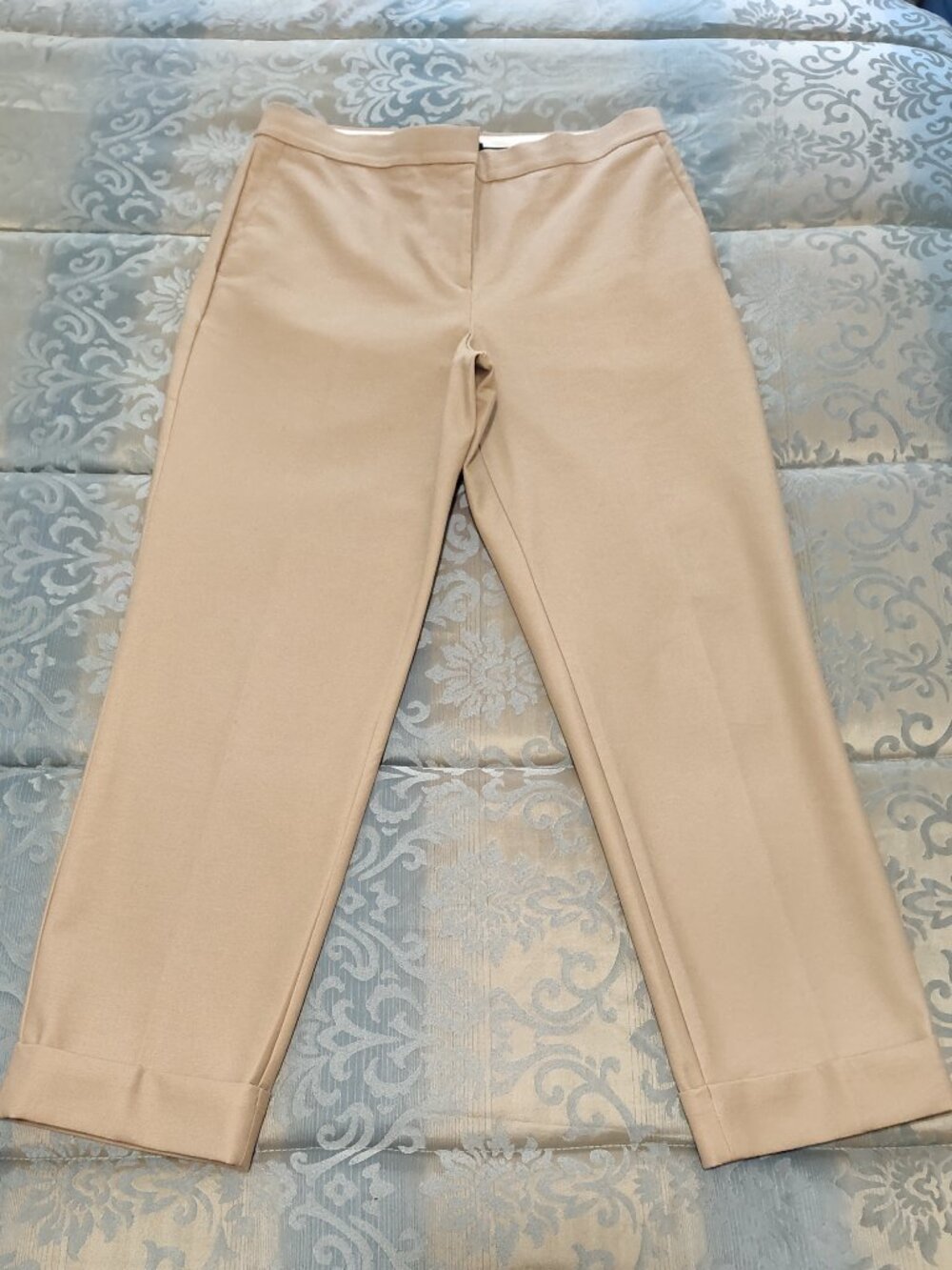 Ann Taylor Curvy Fit tan dress pants, VG used condition, size 10
